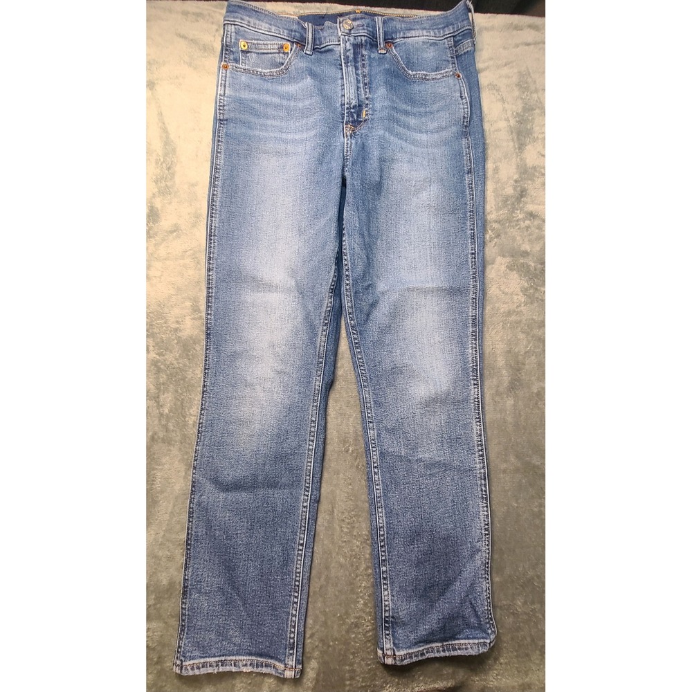 Gap Cigarette High Rise Jeans Medium Wash Blue Denim Size 29 8R